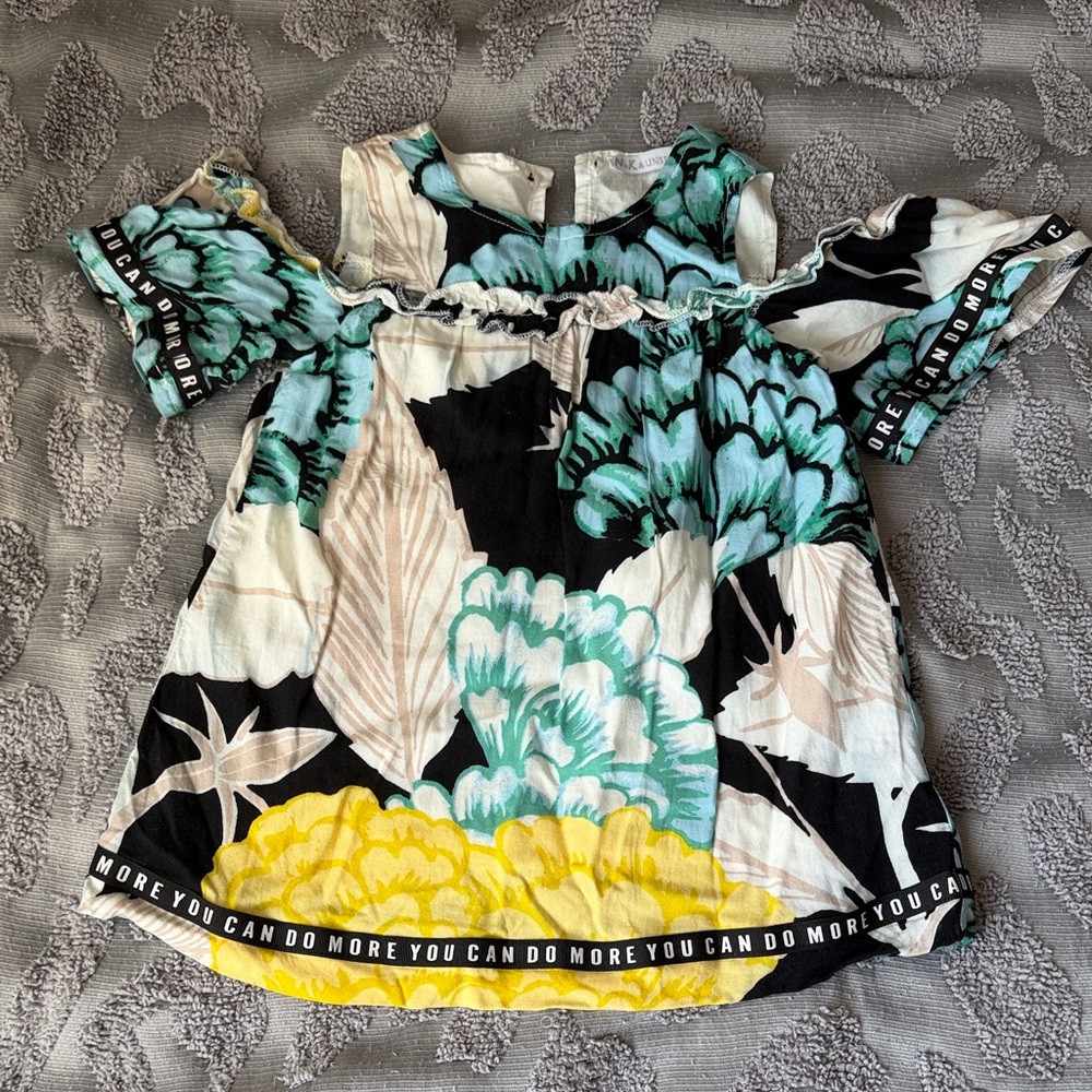 Girls Floral Cold-Shoulder Dress - Multicolor